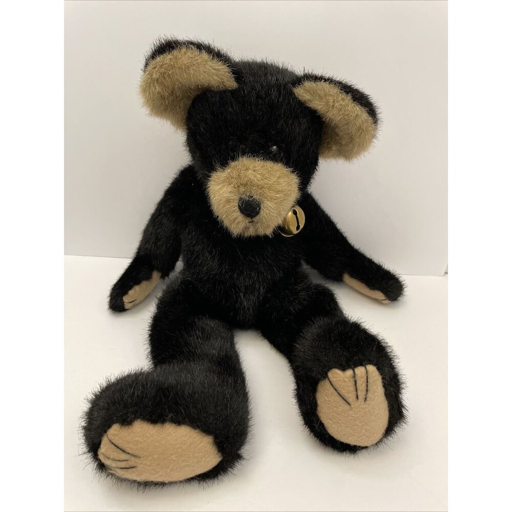 Boyds Bears 17" Burlington P Beanster Black Plush Bear Bell Collar NEW w/o tags